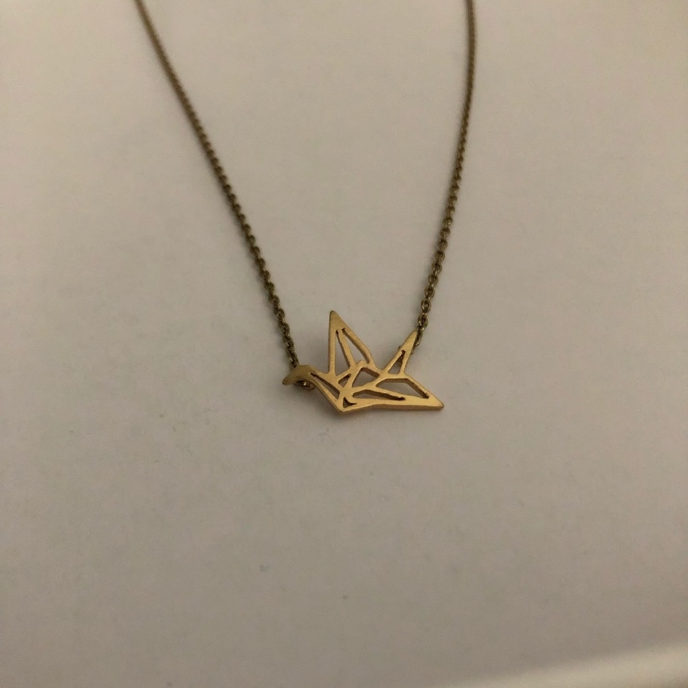 Charming Charlie Bird Origami Pendant Necklace
